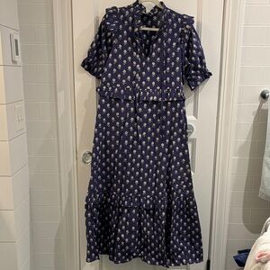 Floral Navy Midi Dress